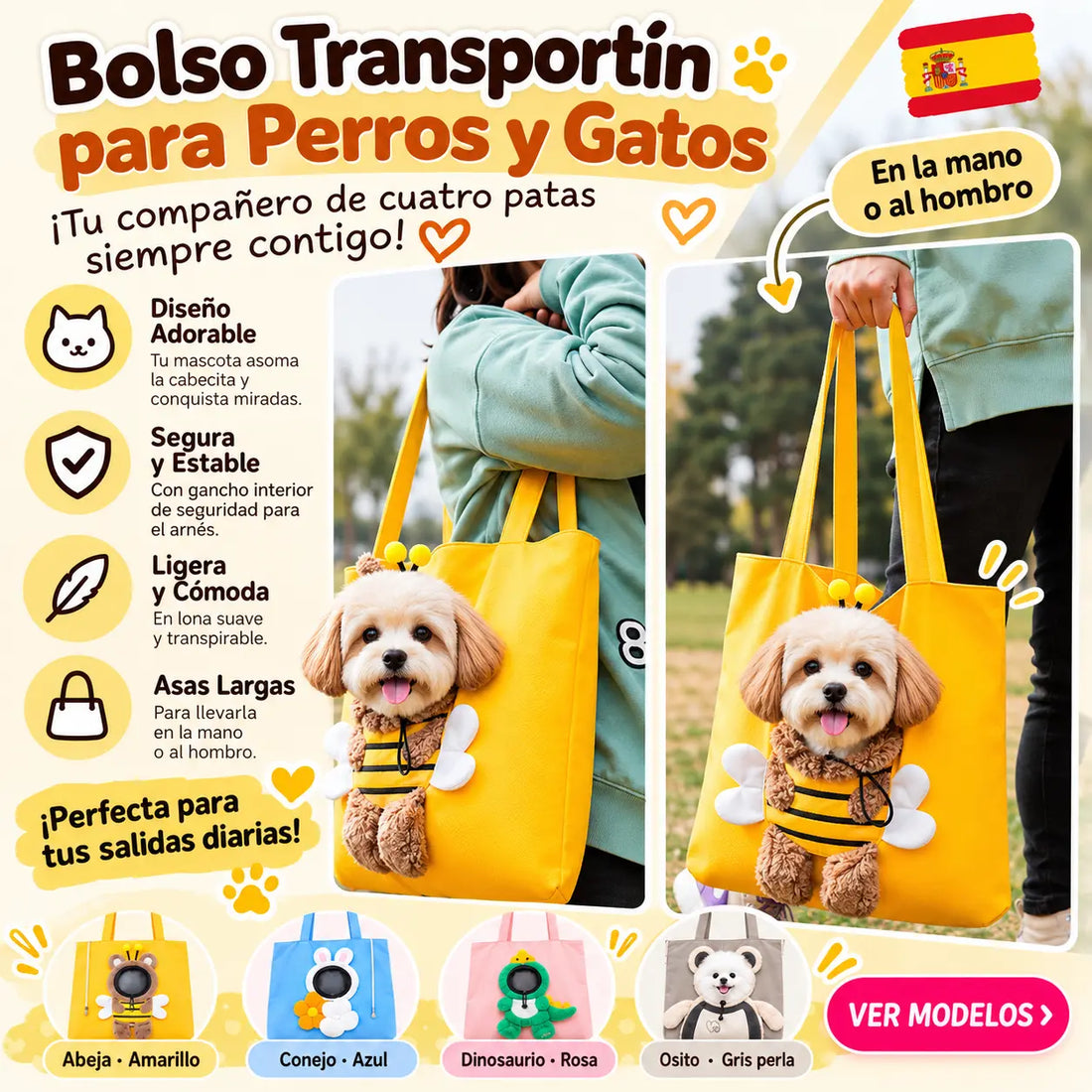 Bolso Transportín Antiescape SENAVIO™ para Perros y Gatos – Seguro, Cómodo y Transpirable