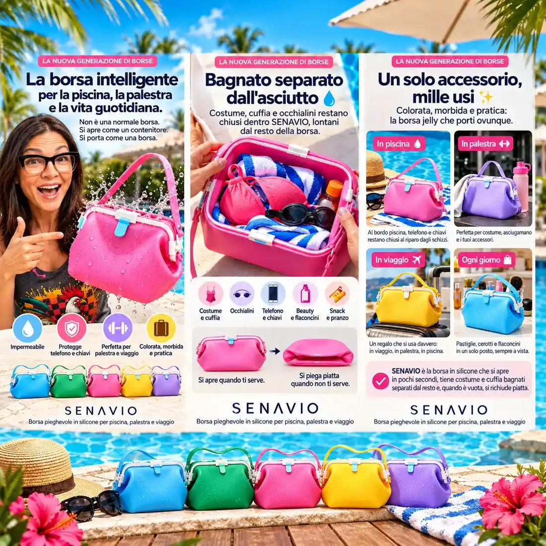 La borsa intelligente per la piscina, la palestra e la vita quotidiana.