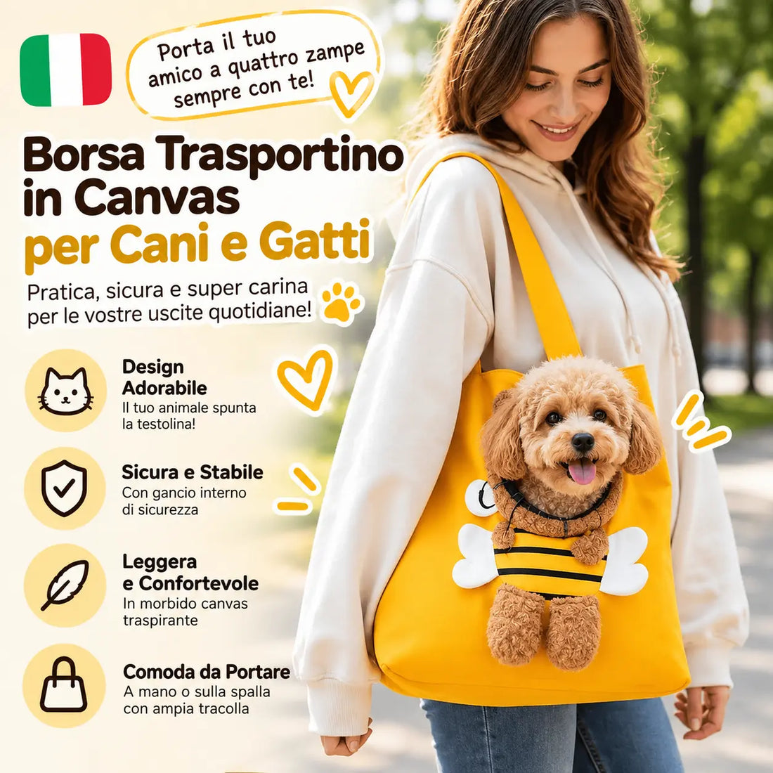 Borsa Trasportino Traspirante per Animali Domestici 🐾