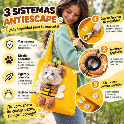 Bolso Transportín Antiescape SENAVIO™ para Perros y Gatos – Seguro, Cómodo y Transpirable